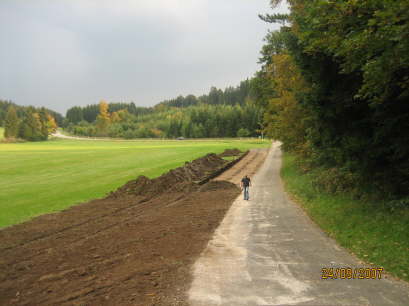 Parkplatzstreifen nimmt gestalt an