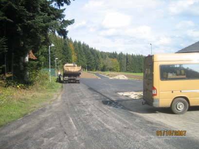 Im Bereich Start Ziel nach dem abfr�sen vom alten Belag
